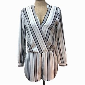 Lumiere striped surplice‎ romper small